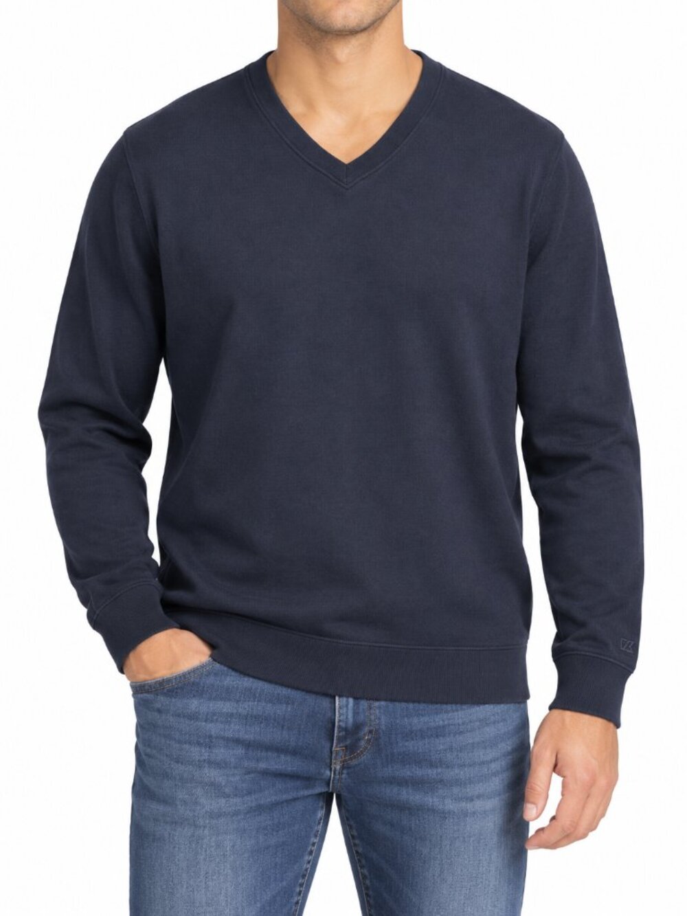 Cutter & Buck Navy Cotton V-Neck Pullover Sweater Men’s L